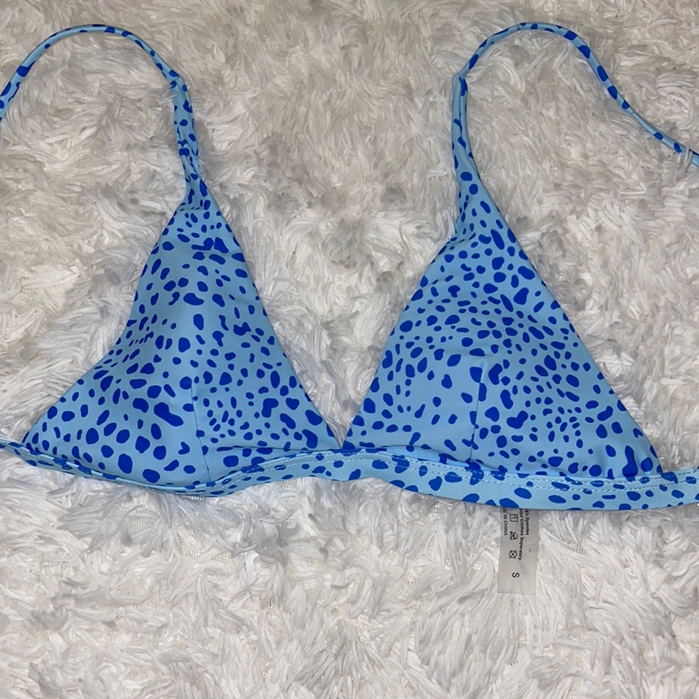 Blue Shein bathing suit top